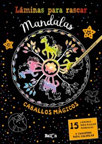 Láminas para rascar Mandalas - Caballos mágicos